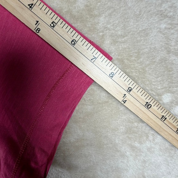 Lauren Ralph Lauren Pink Mixed Media Slub Knit Top XL Short Sleeve Split Neck - Picture 7 of 8